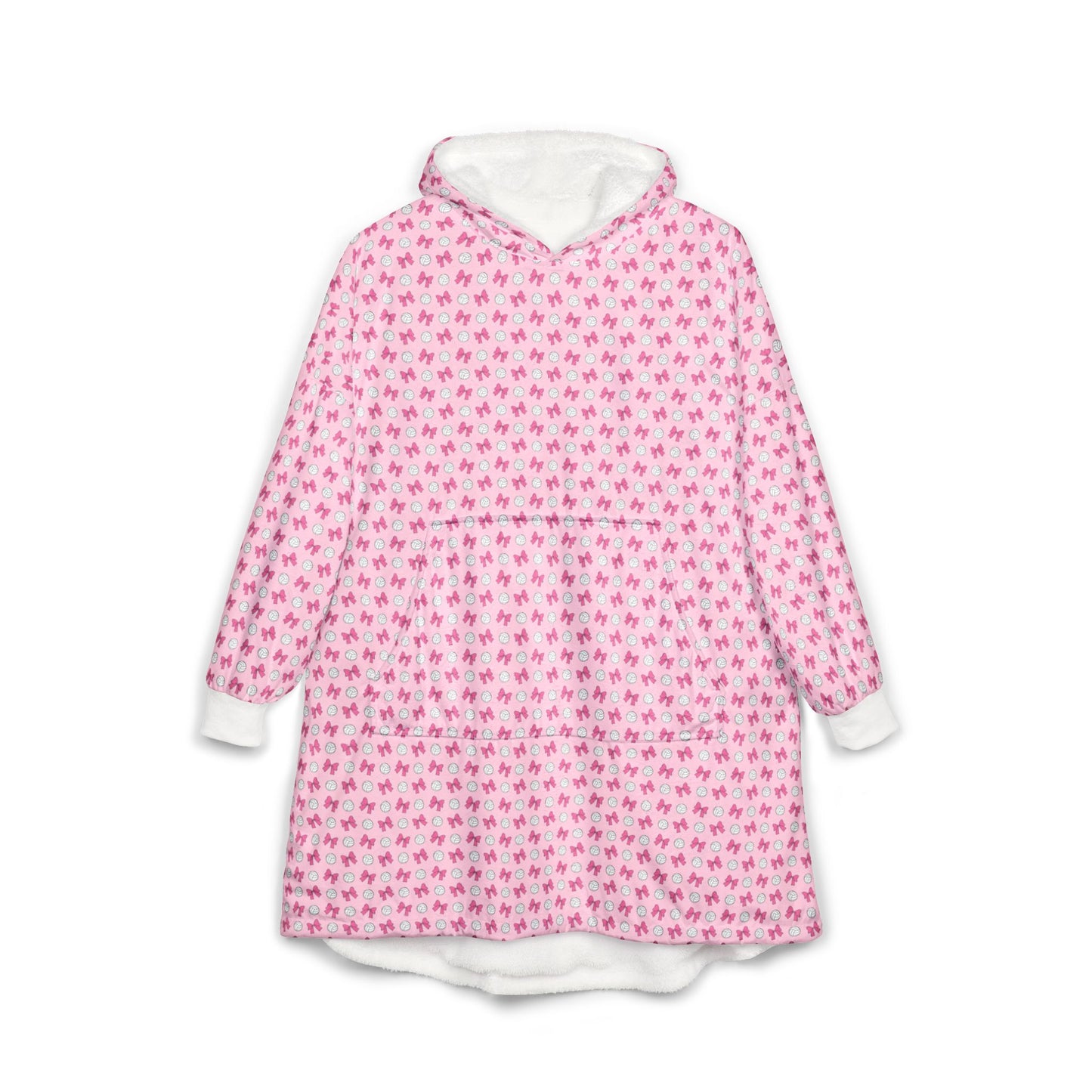 Cozy Volleyballs and Bows Hoodie Blanket for Players and Fans, Ideal for Chill Days, Gifts for Sports Lovers, Perfect for Game Days