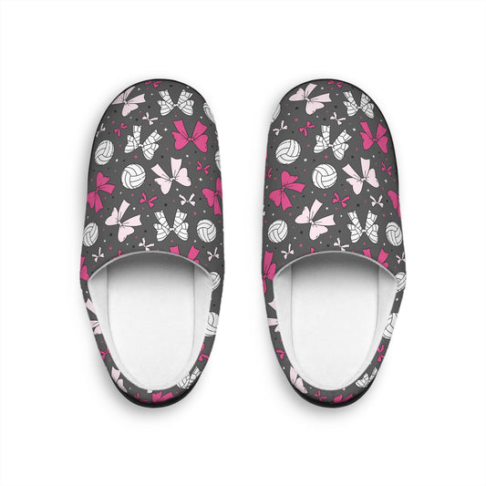 Charming Women's Slippers with Bow and Volleyball Design, Cozy House Shoes, Perfect for Gifting, Home Comfort, Relaxation