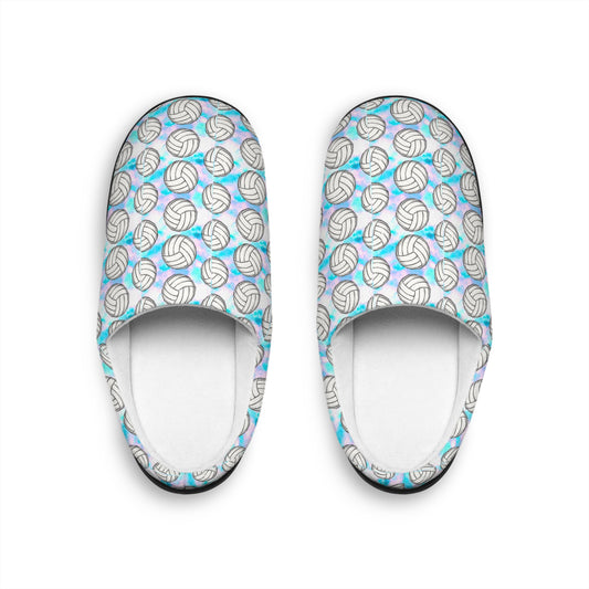 Cozy Volleyball Watercolor Print Slippers, Perfect Gift for Sports Lovers, Indoor Footwear for Comfort, Birthday, Holidays, Home Relaxation